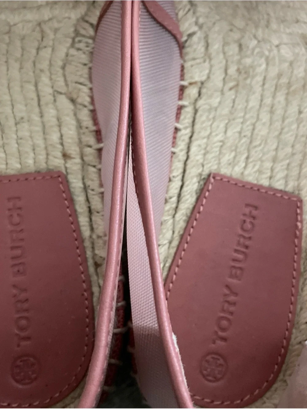 Tory Burch Ines Espadrille Mesh/Calf Leather/Silk Suede in Seashell Pink US 8